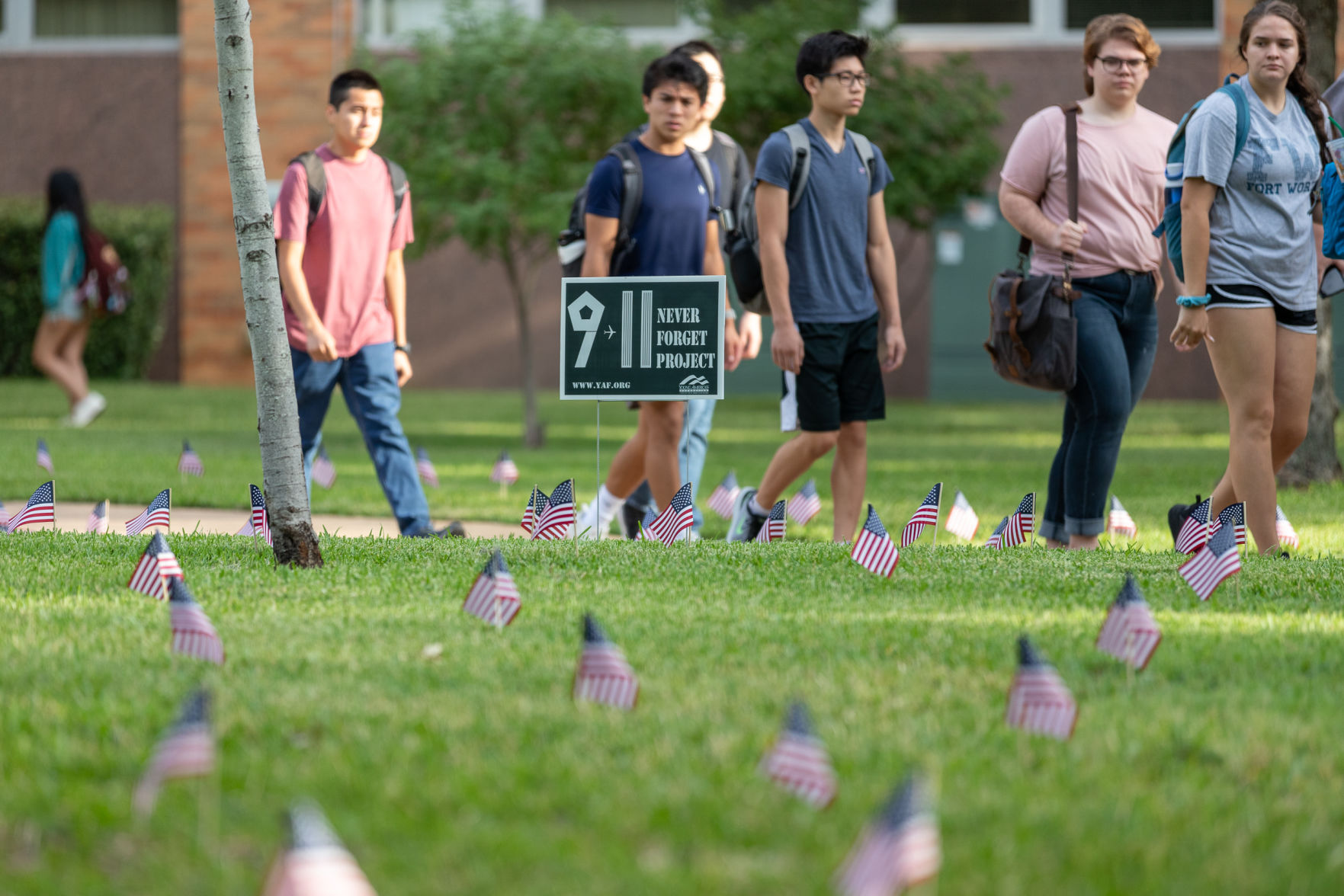 Student organization places 2,977 flags to memorialize the lives lost during 9/11 attacks